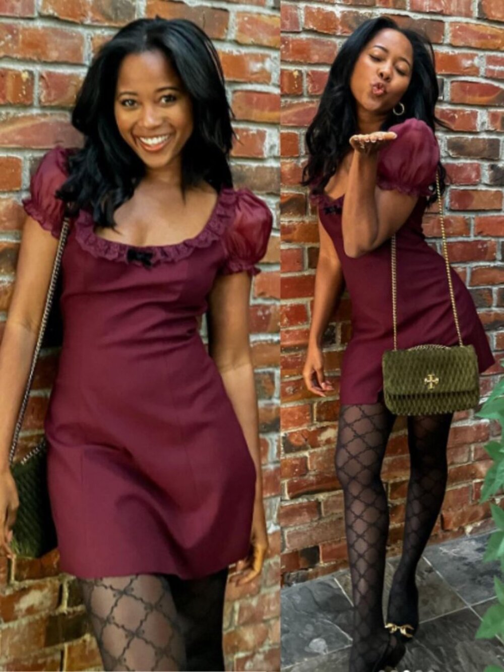 Reformation Kasey Musgraves Bunny Mini Dress Chianti Red Bow Puff Sleeve Size 6